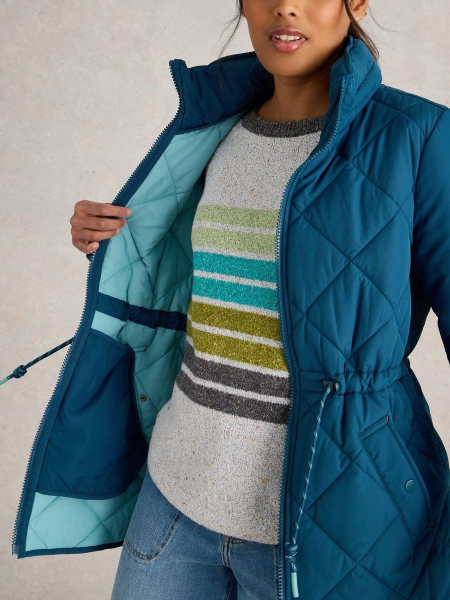Rautensteppjacke mit Taillenzug