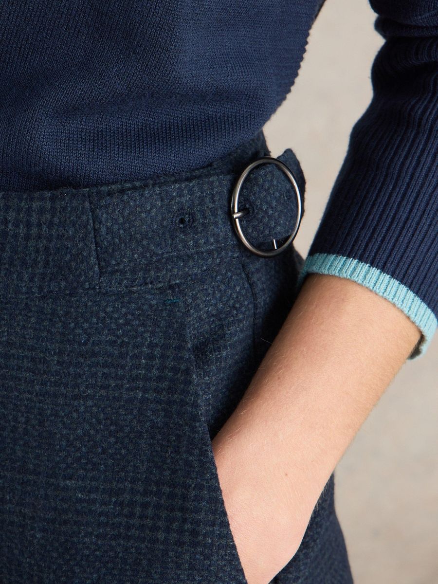 Tweedhose mit weitem Bein