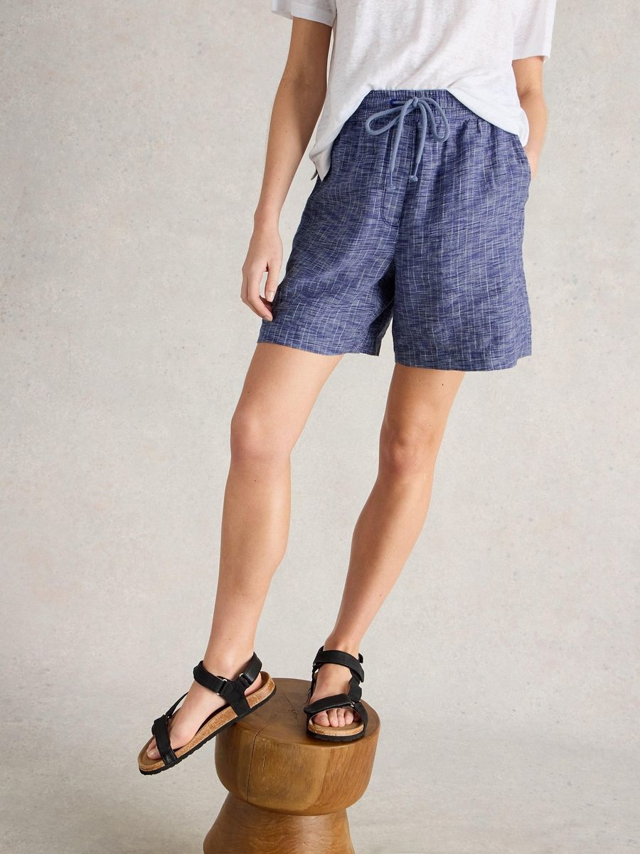 Entspannte Leinen-Shorts mit Tunnelzug