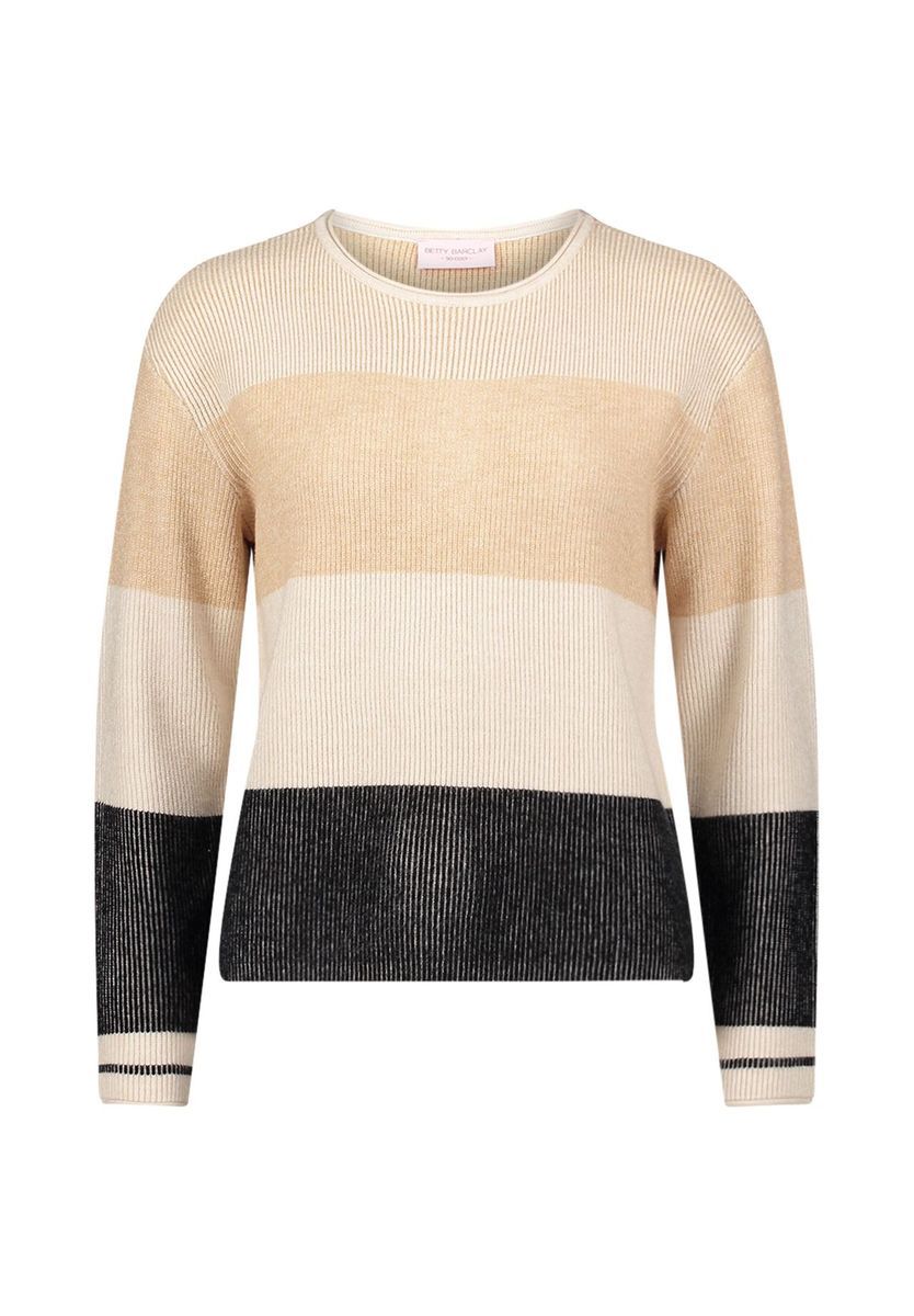 Gestreifter Color-Block Strickpullover