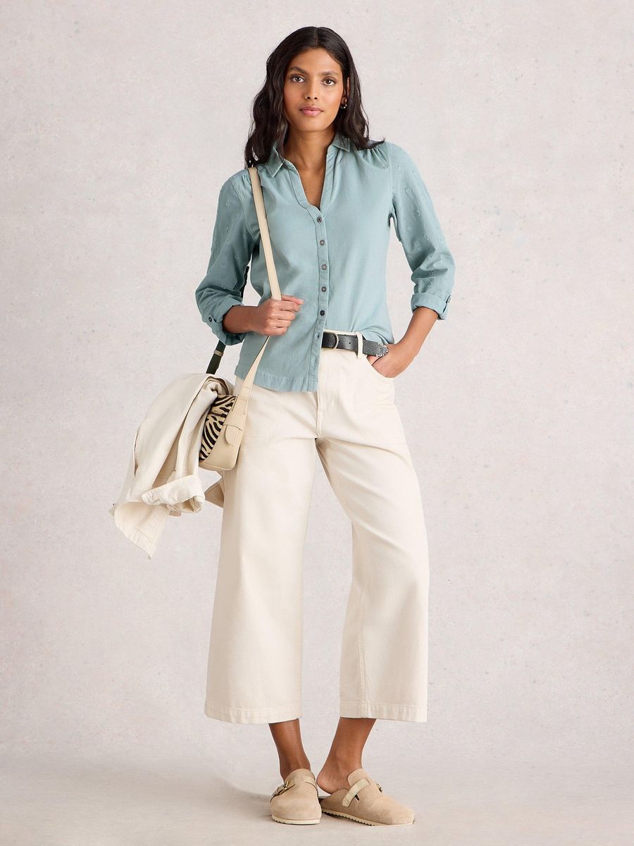 Annie Bluse mit Material-Mix