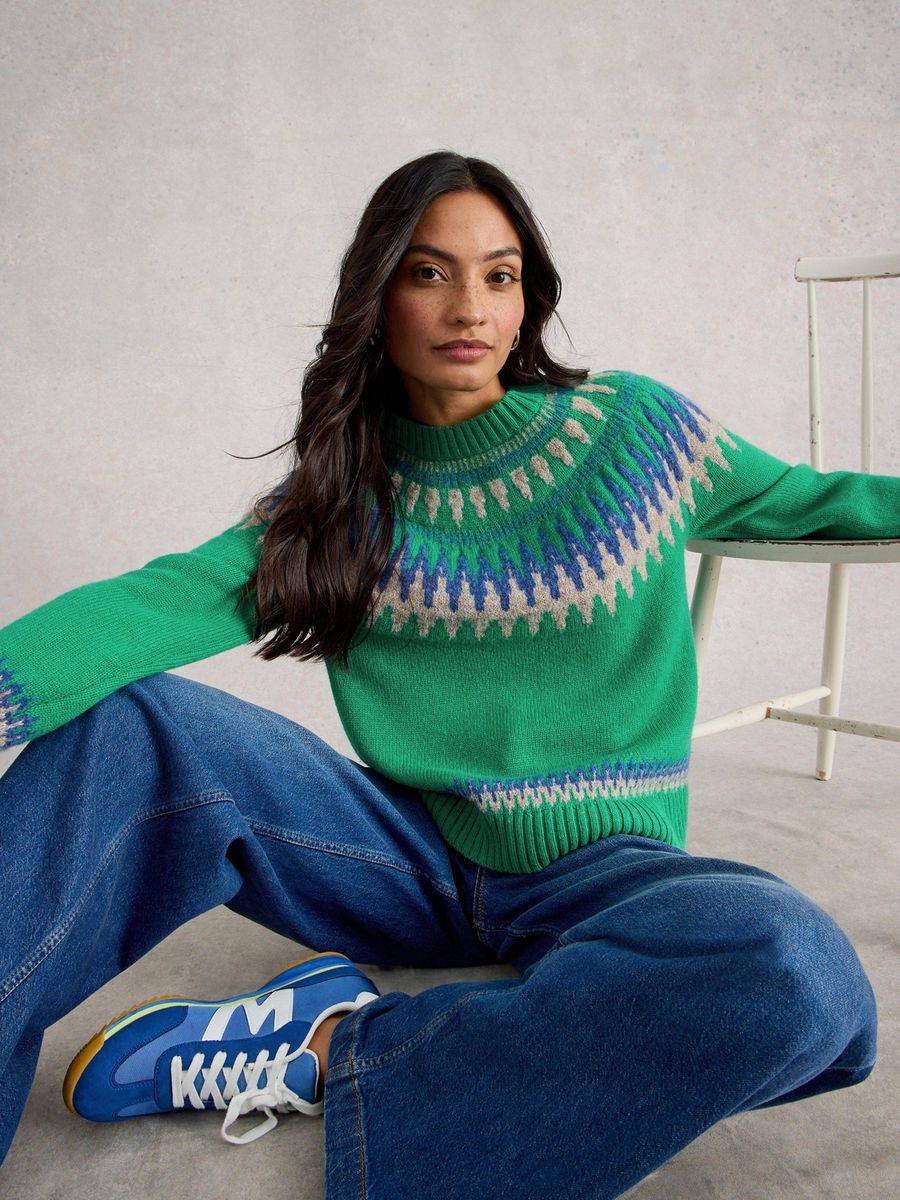Bunter Pullover mit Fair-Isle-Muster