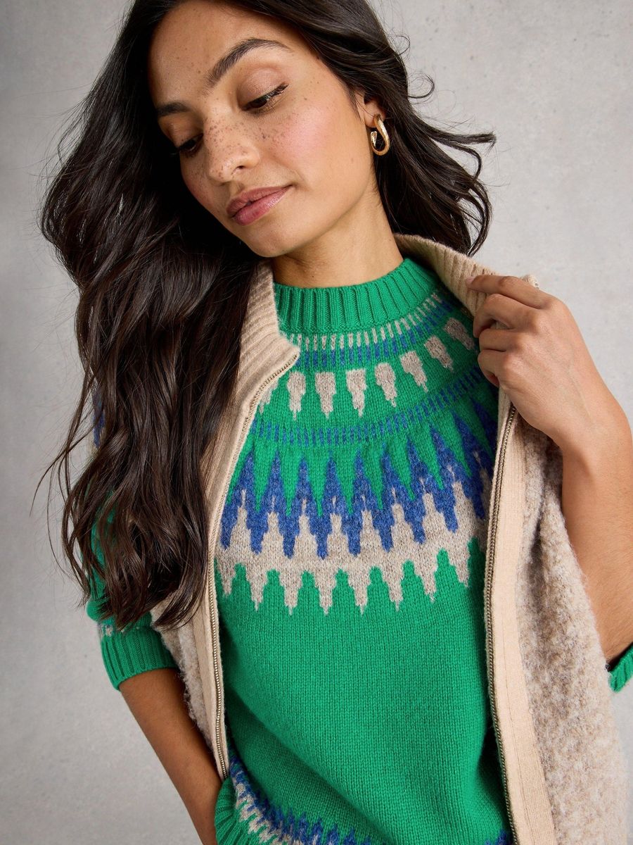Bunter Pullover mit Fair-Isle-Muster