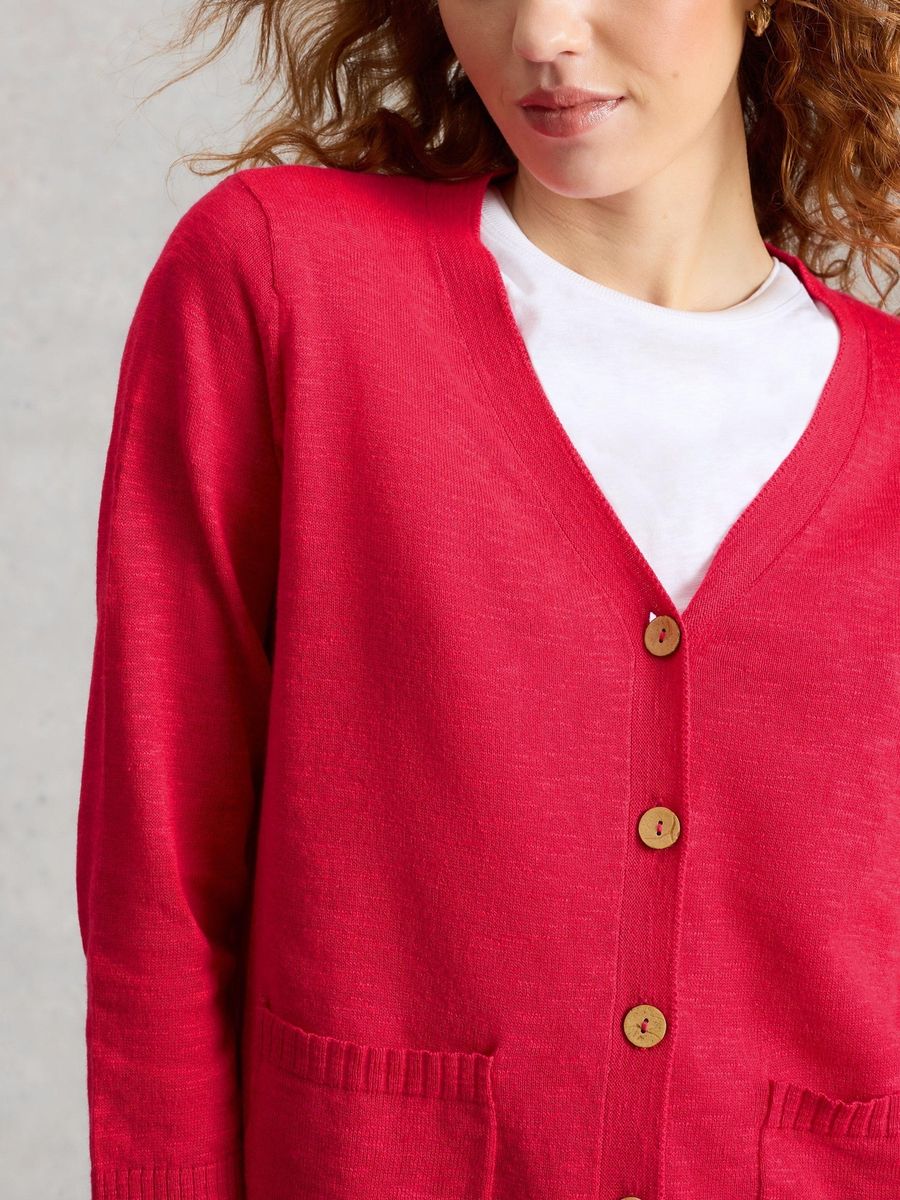 V-Ausschnitt Strickjacke mit Taschen