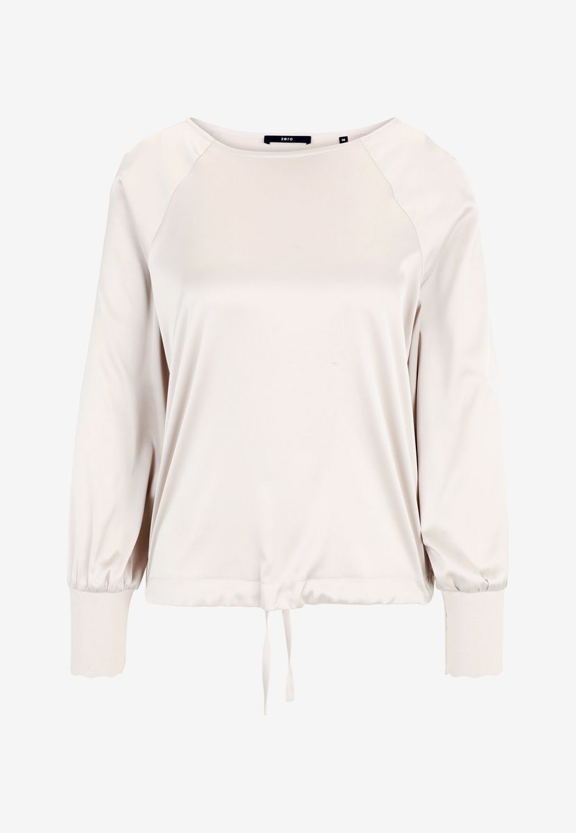 Elegante Satinbluse mit Strickbündchen