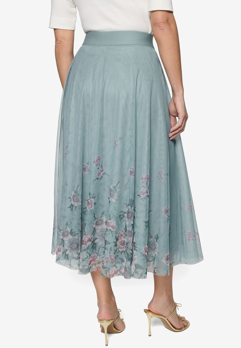 Romantischer Tüll-Midirock mit Blumenmuster