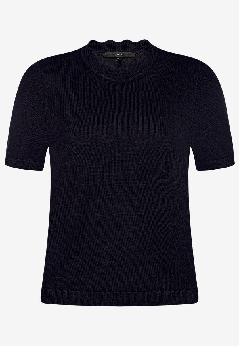 Kurzarmpullover mit Wellenkante