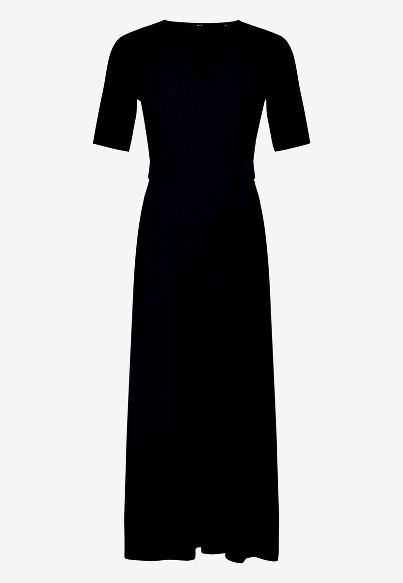 Kurzärmliges Jersey-Midikleid in Wickeloptik