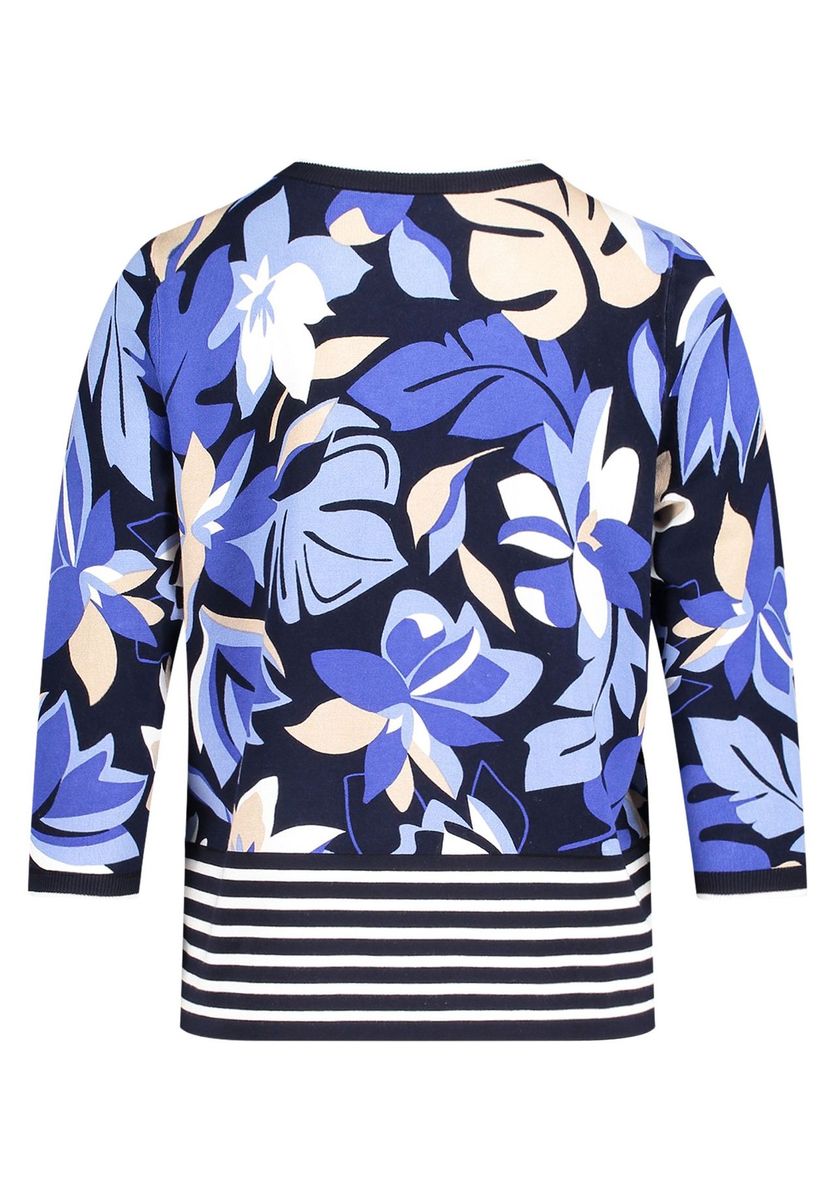 Feinstrickpullover mit Blumenmuster