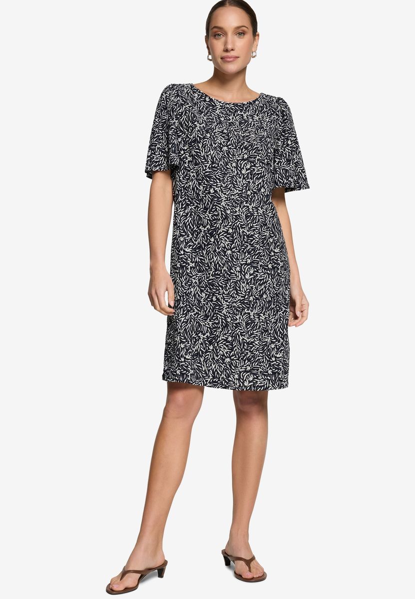 Blusenkleid mit abstraktem Blattmuster