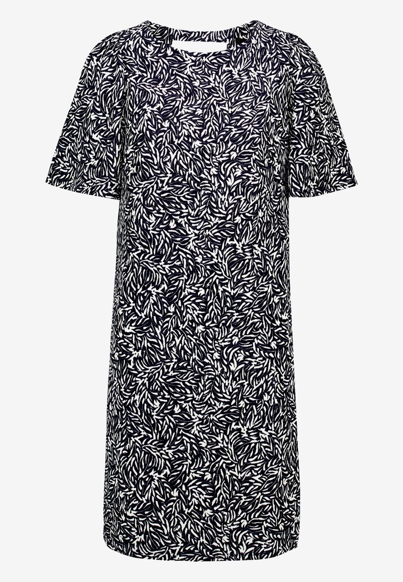 Blusenkleid mit abstraktem Blattmuster