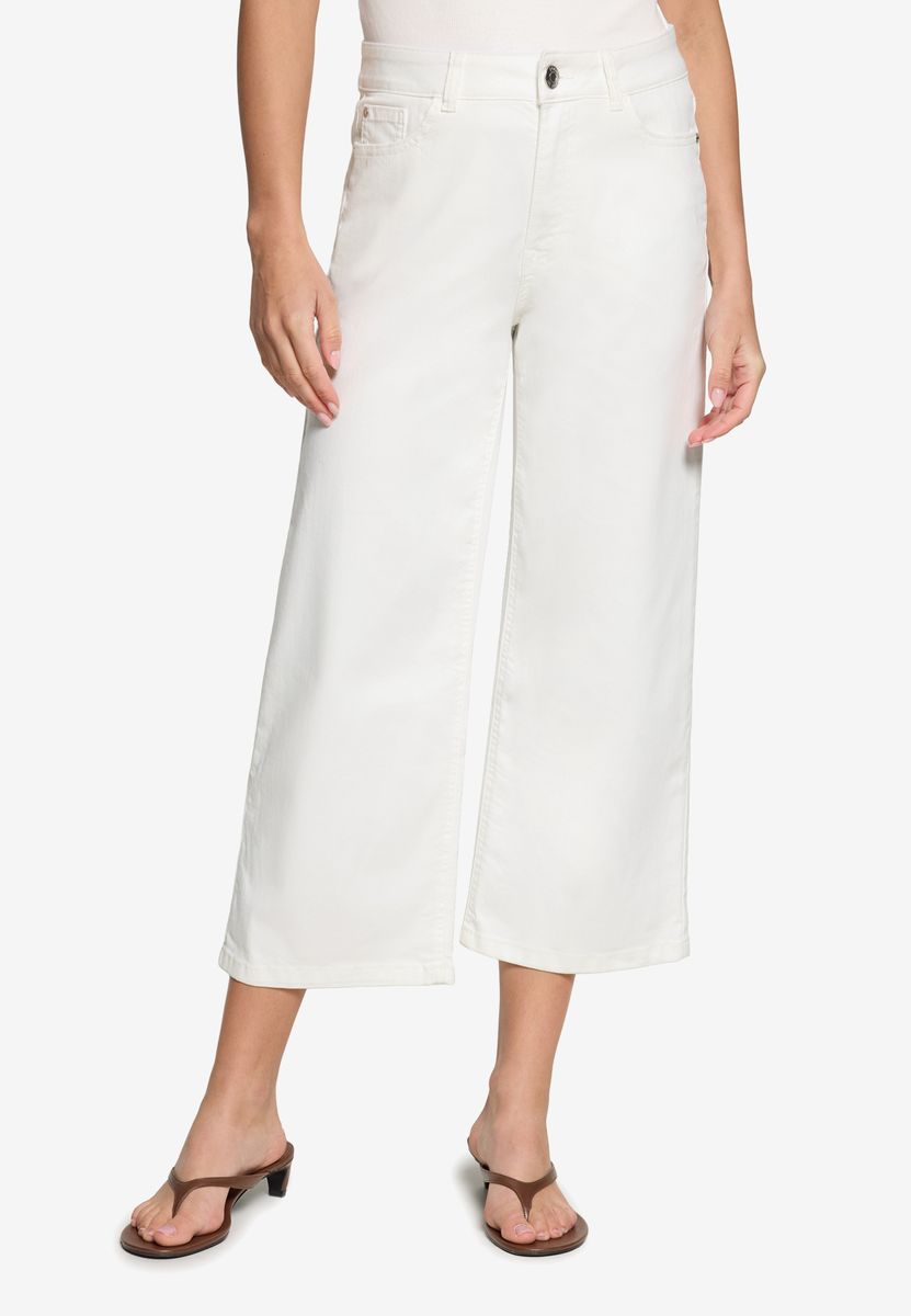 Verkürzte High-Rise Wide-Leg Jeans