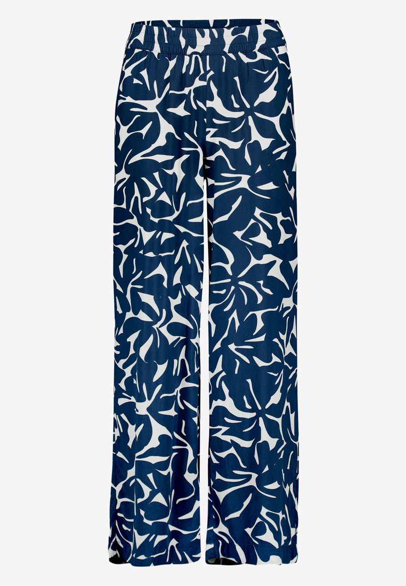 Weite Hose mit abstraktem Blumenmuster