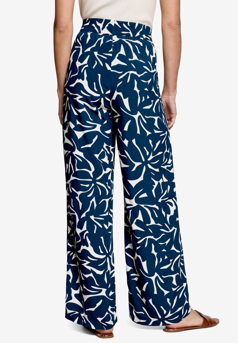 Weite Hose mit abstraktem Blumenmuster