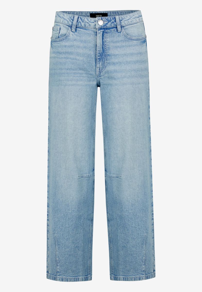 Hellblaue Barrel-Jeans in Denim
