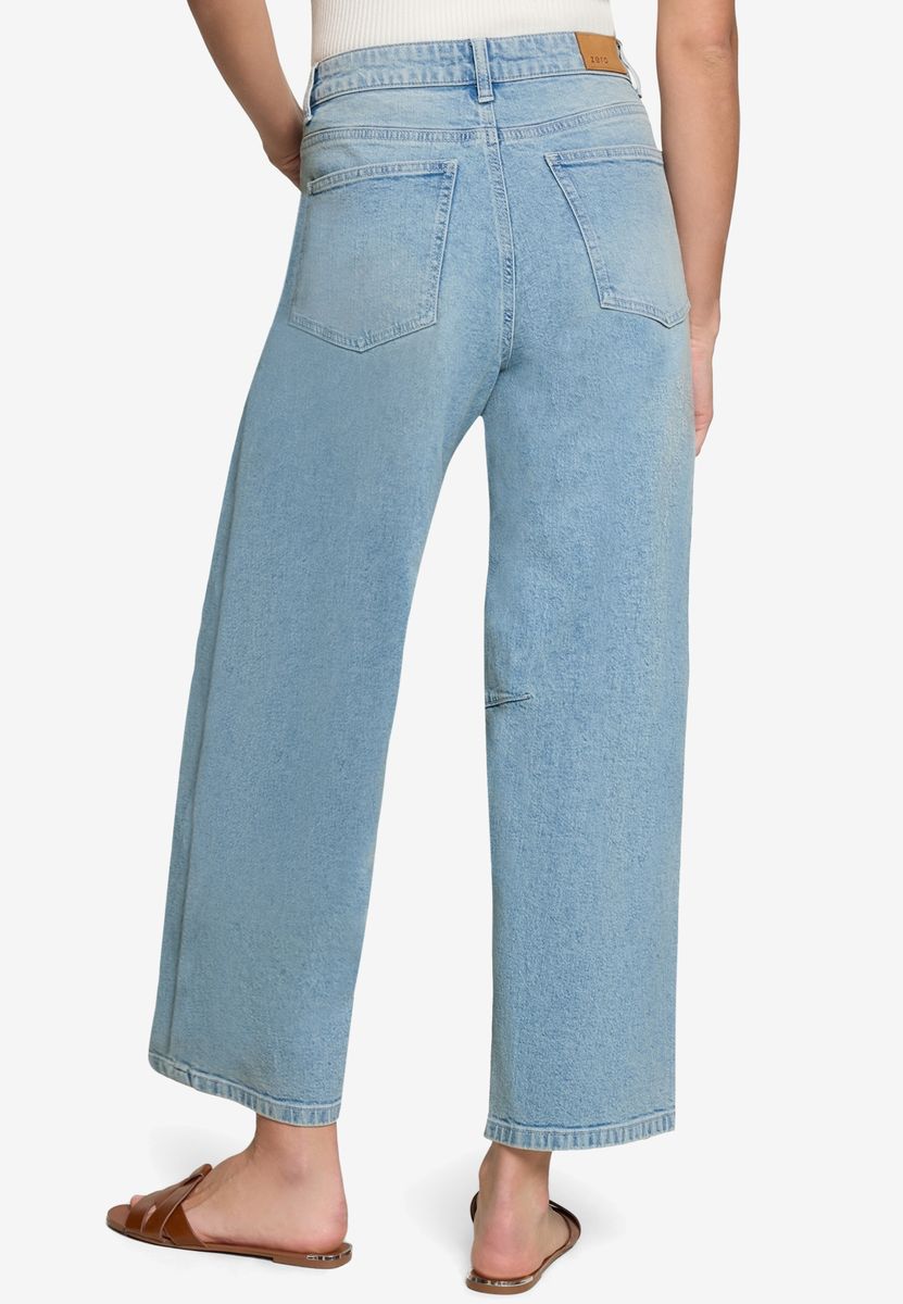 Hellblaue Barrel-Jeans in Denim