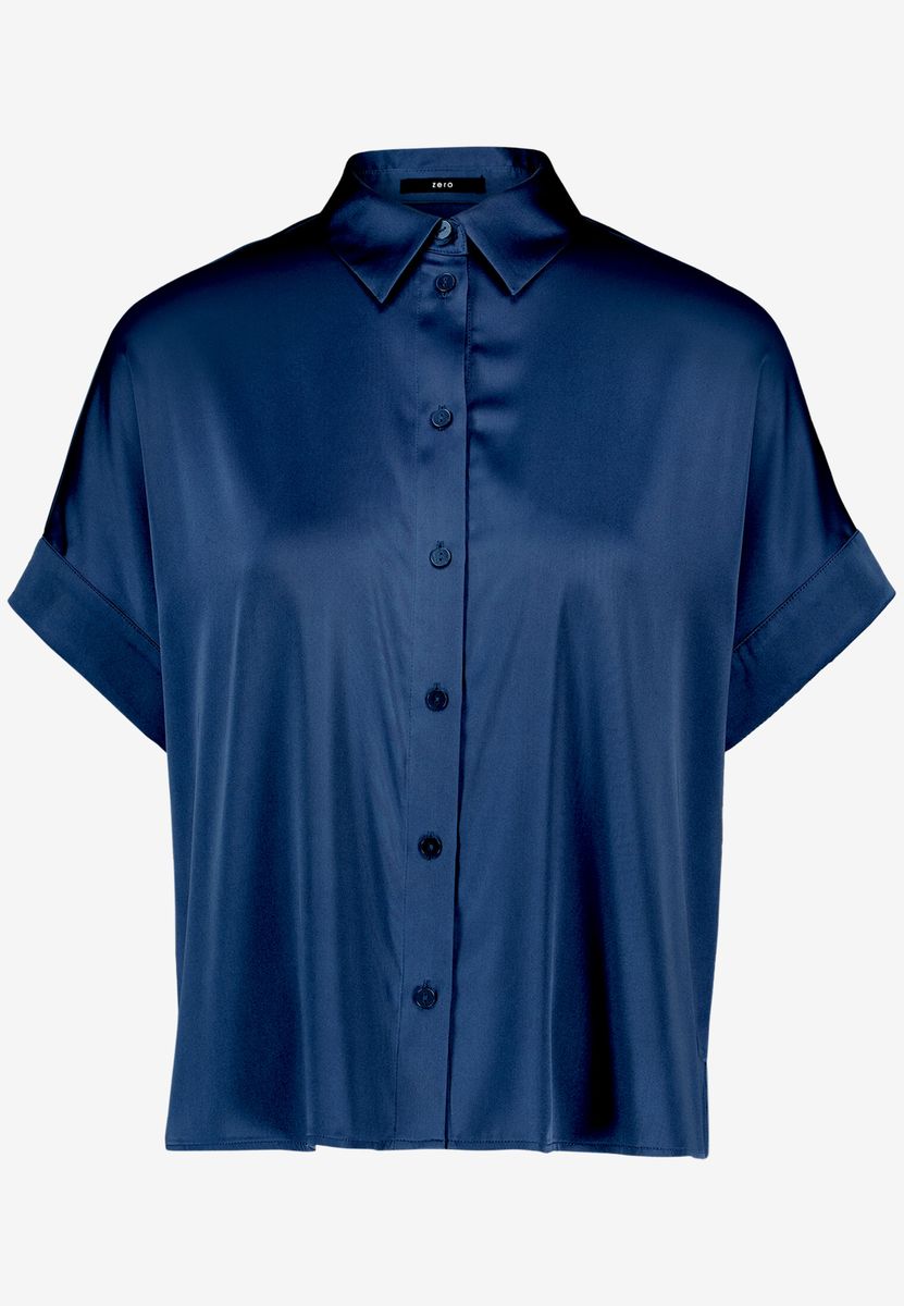 Elegante Kurzarm-Satinbluse