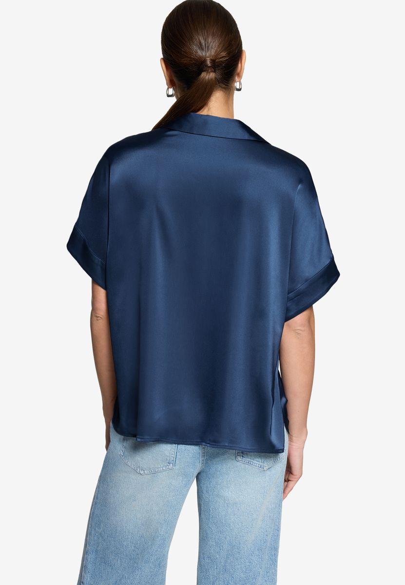 Elegante Kurzarm-Satinbluse