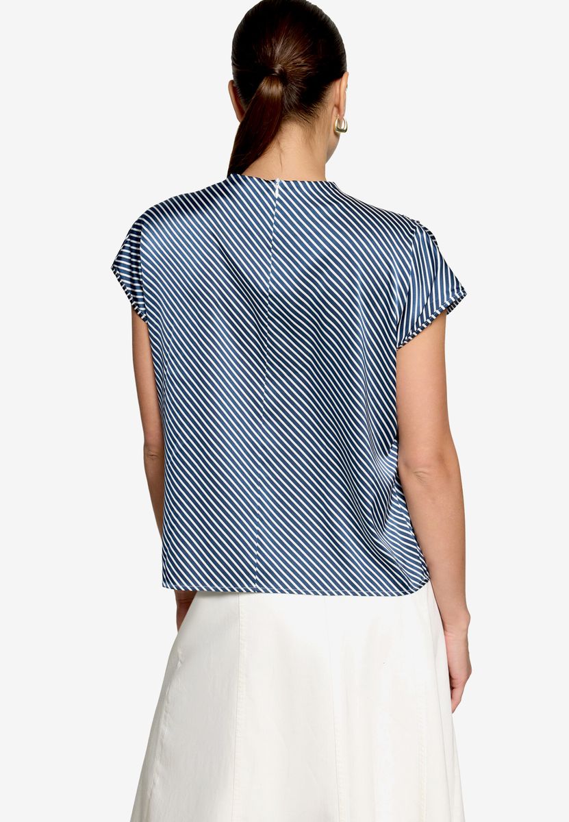 Elegante Satinbluse mit Streifenmuster