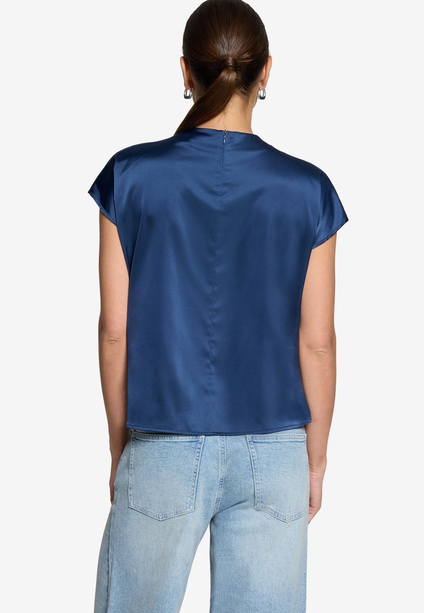 Satinbluse mit Stehkragen