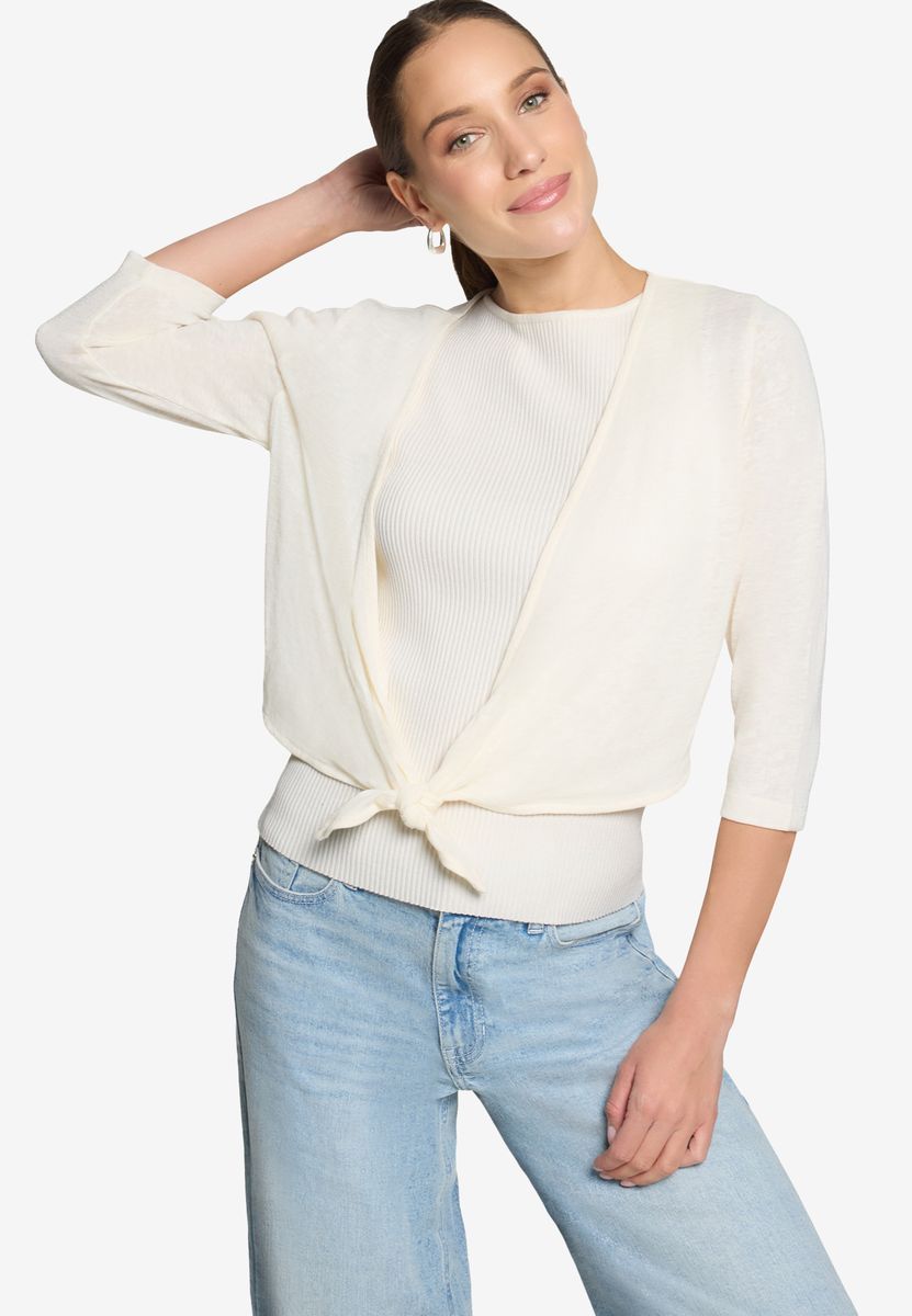 Kurzgeschnittener Bolero mit Bindedetail