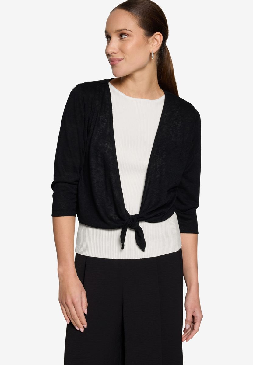 Jersey-Bolero mit Bindedetail