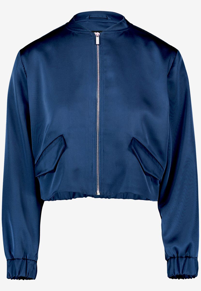Kurze Satin-Bomberjacke