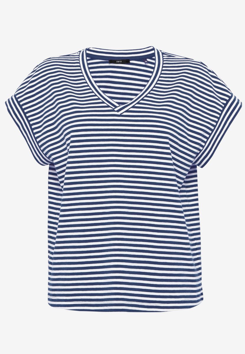 Gestreiftes Shirt mit V-Ausschnitt