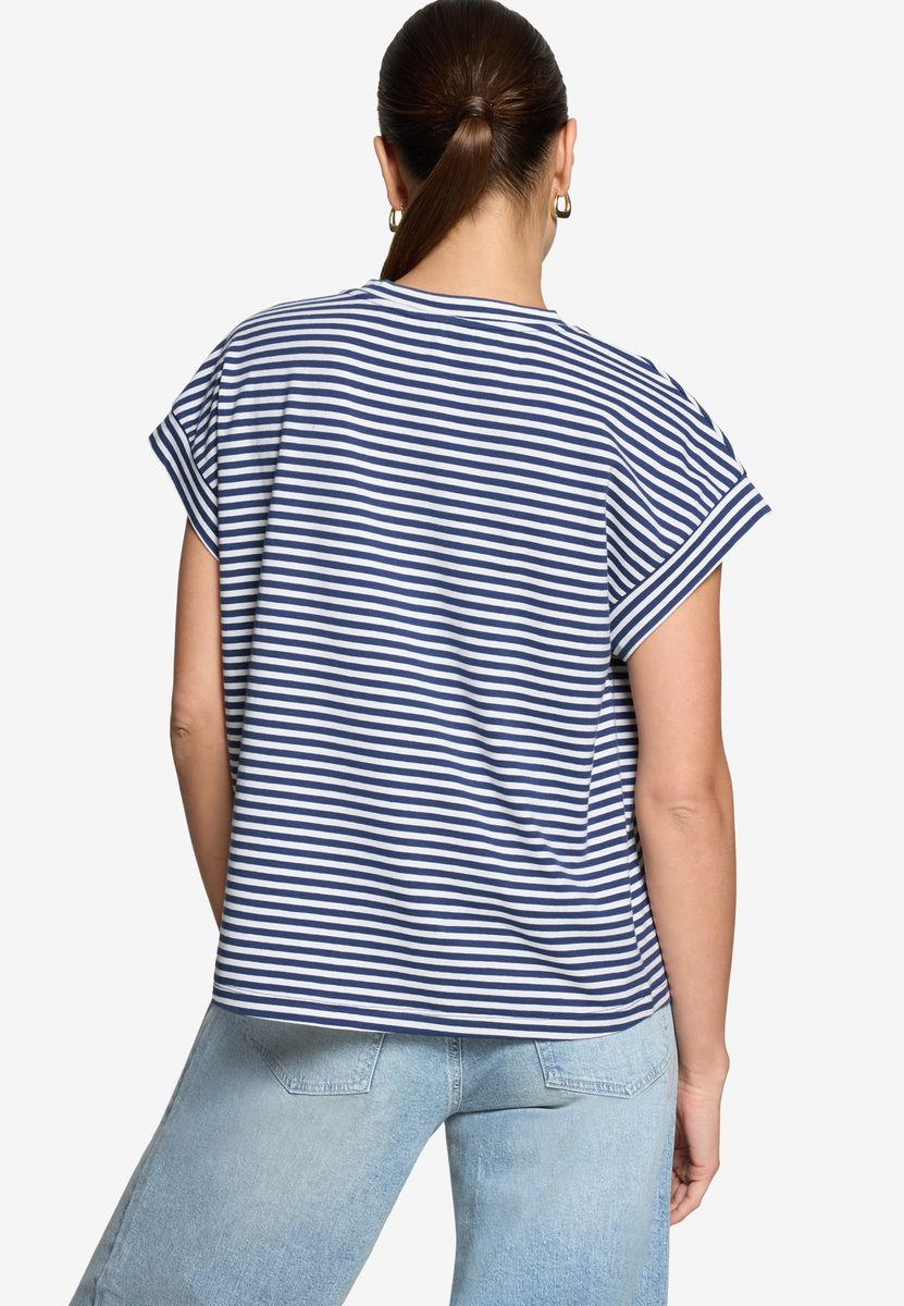 Gestreiftes Shirt mit V-Ausschnitt