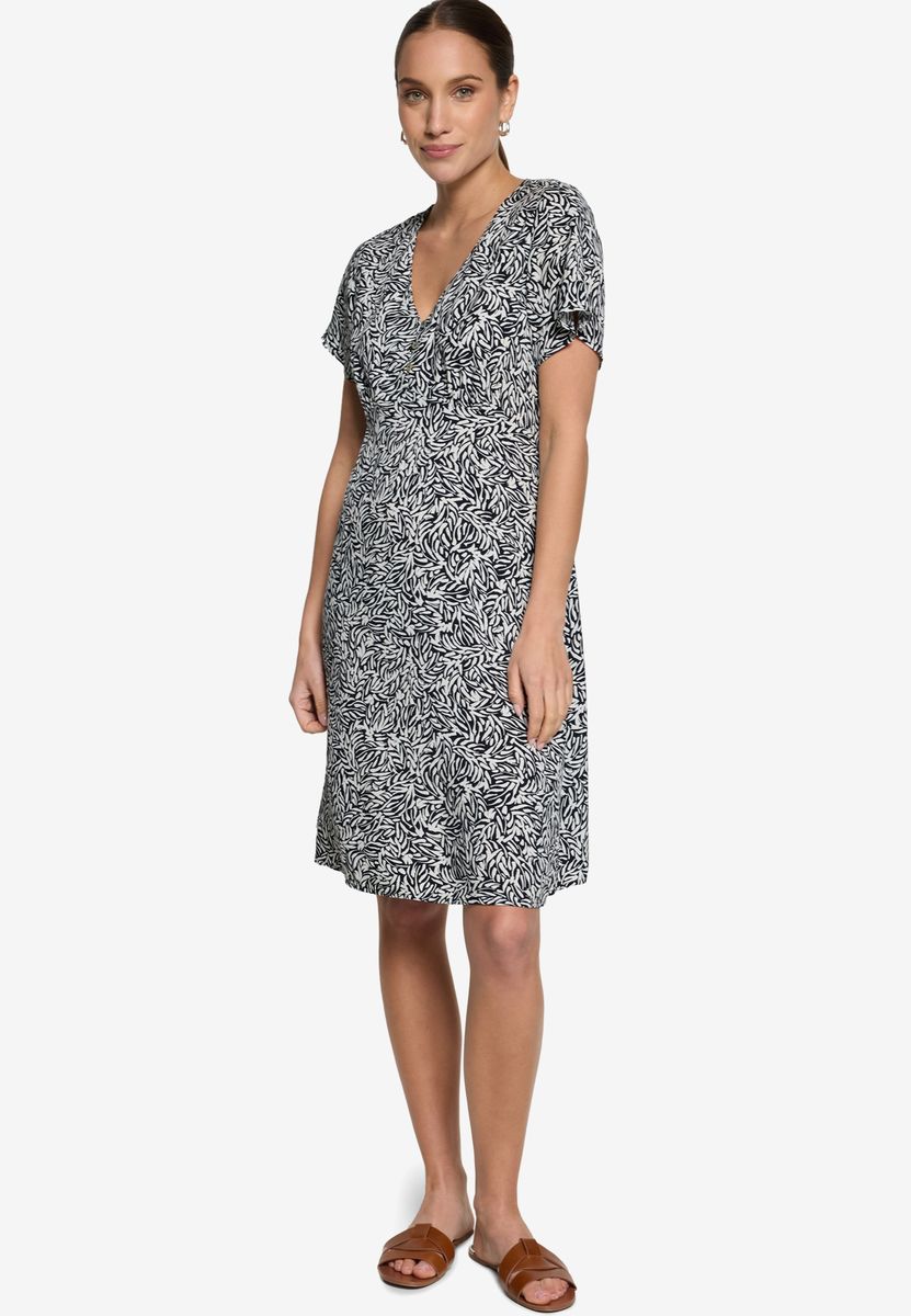 Gemustertes Minikleid mit Bindegürtel