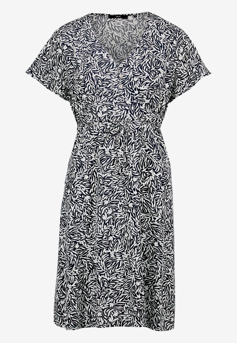 Gemustertes Minikleid mit Bindegürtel