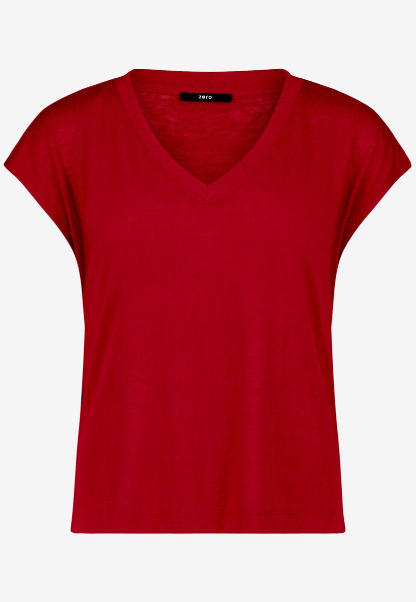 Lässiges T-Shirt mit V-Ausschnitt