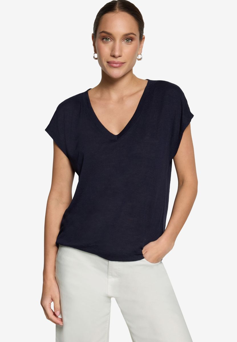 Lockeres T-Shirt mit V-Ausschnitt