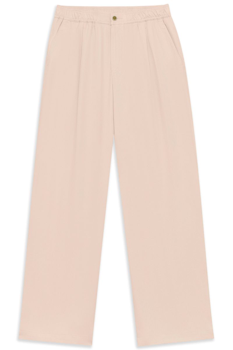 Weite Bundfaltenhose aus Baumwoll-Leinen