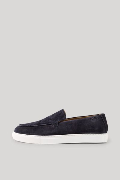 Slipper aus Veloursleder mit Kontrastsohle