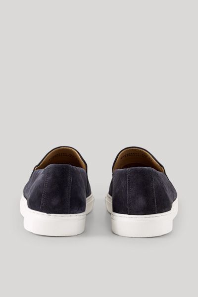 Slipper aus Veloursleder mit Kontrastsohle