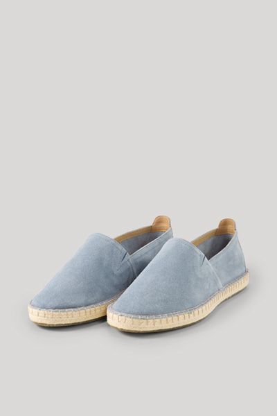 Veloursleder Slipper im Espadrille-Stil