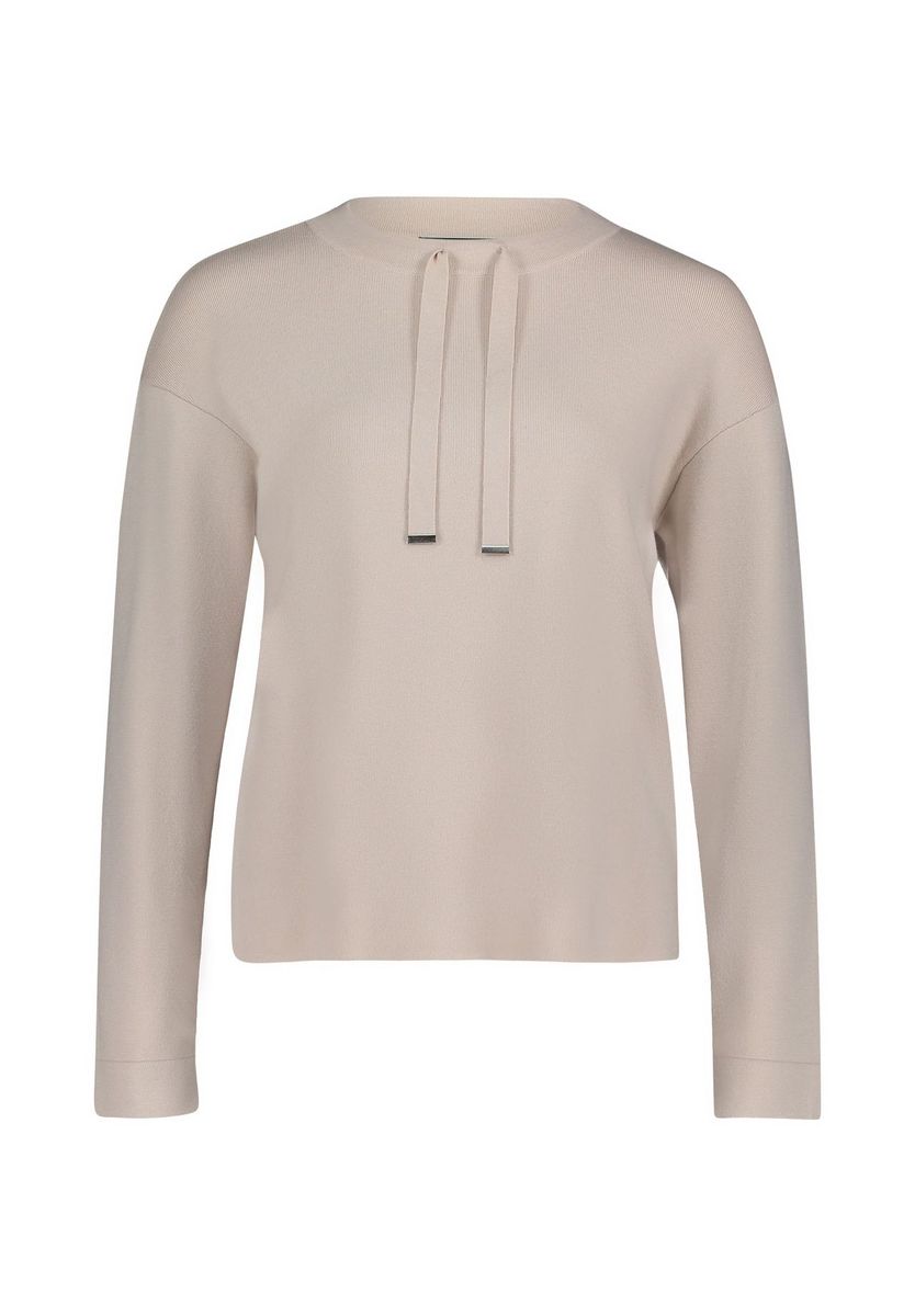 Feinstrickpullover mit Bindeband am Hals