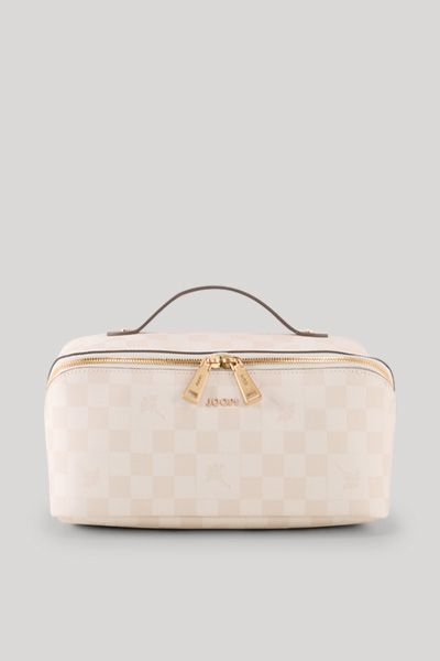 Kulturtasche mit Schachbrettmuster und Kornblumen