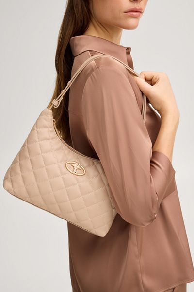 Gesteppte Hobo-Tasche aus Kunstleder