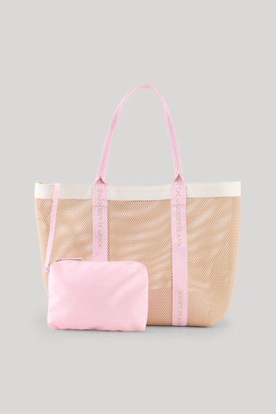 Mesh-Shopper mit Logo-Riemen