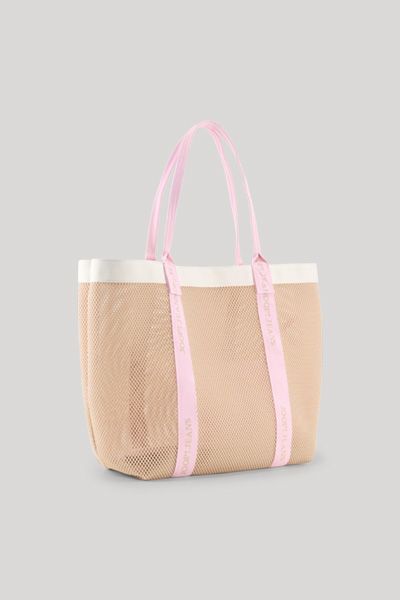 Mesh-Shopper mit Logo-Riemen