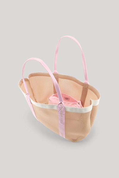 Mesh-Shopper mit Logo-Riemen