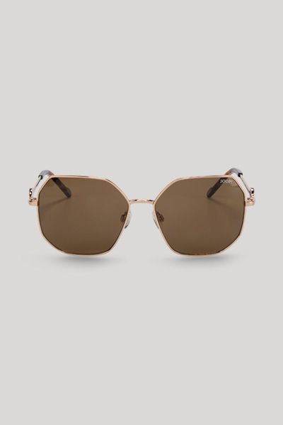 Geometrische Sonnenbrille mit Metallrahmen