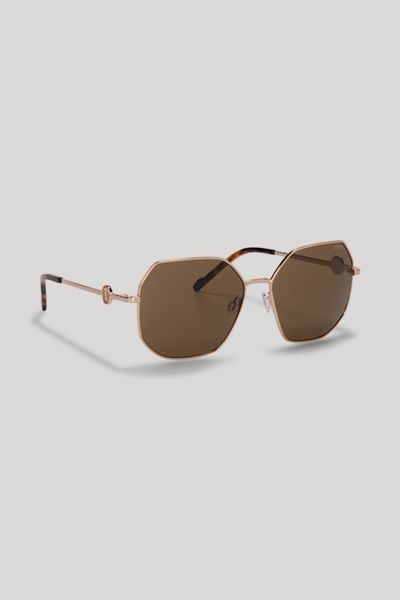 Geometrische Sonnenbrille mit Metallrahmen