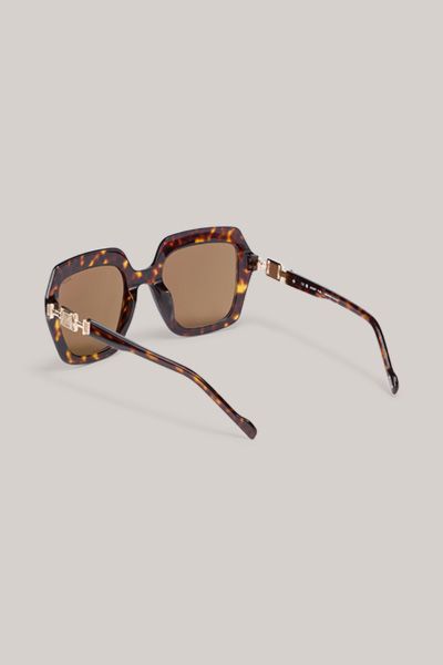 Übergroße Geometrische Eckige Sonnenbrille
