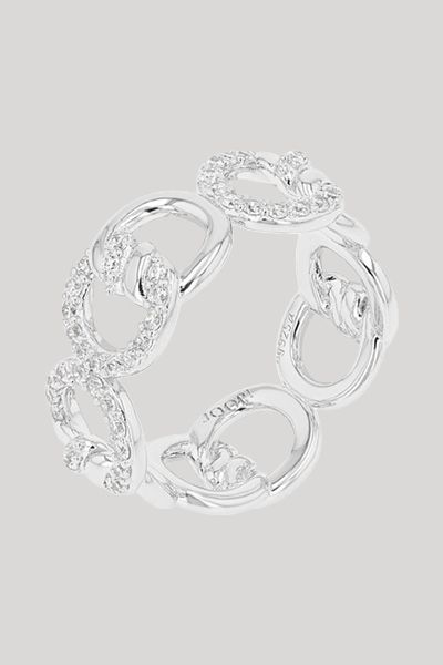 Zirkonia-Ring im Kettenglied-Design