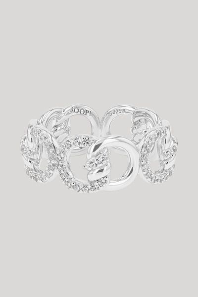 Zirkonia-Ring im Kettenglied-Design