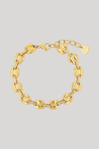 Gliederarmband mit ovalen Elementen und Kristallen