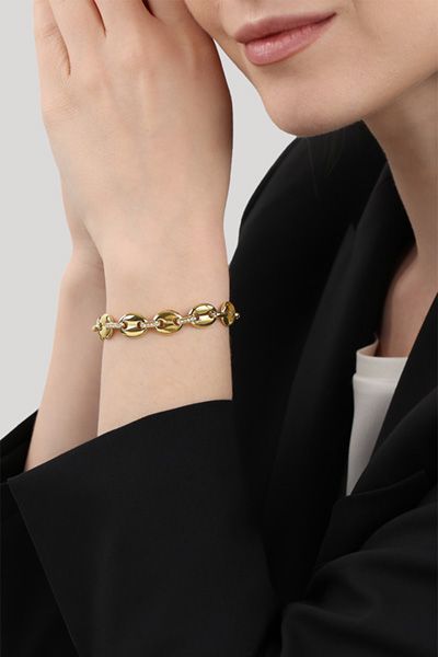 Gliederarmband mit ovalen Elementen und Kristallen